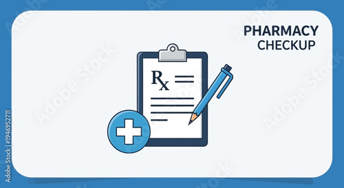Pharmacy Checkup And Prescription Pad Concept Depicting Healthcare and Medical Treatment