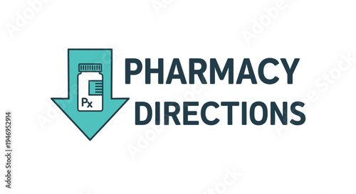 Pharmacy Direction Icon Depicting Prescription Medication Instructions For Health Use