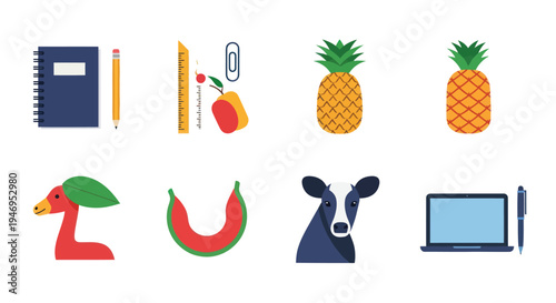 Colorful vector illustration set on white