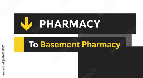 Pharmacy Direction Signage Illustrating Location, Guiding People, Healthcare Facility Navigation