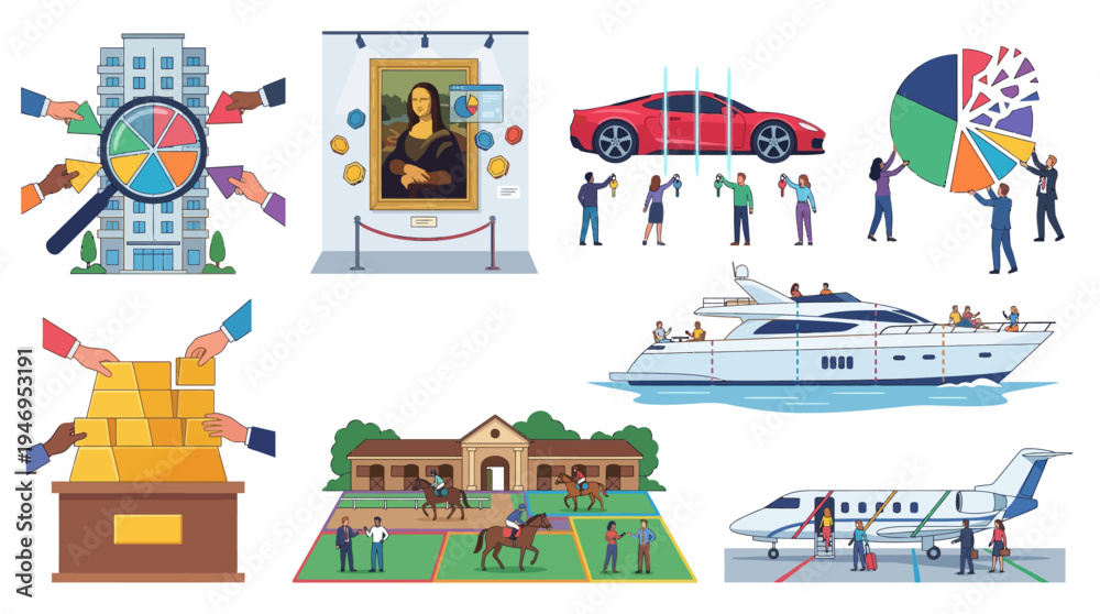 Obraz premium Business, Wealth, Success, Luxury Lifestyle Icons