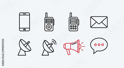 Communication devices and icons illustration