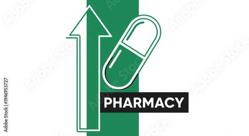 Pharmacy Growth Concept With Rising Arrow And Pill Depicting Pharmaceutical Advancements