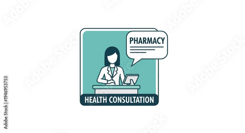 Pharmacy Healthcare Illustration: Professional Medical Advice and Consultation Services