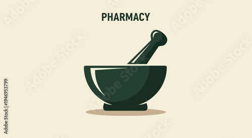 Pharmacy Icon: A Classic Pharmaceutical Symbol Representing Healthcare and Medicine