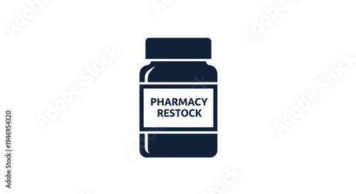 Pharmacy Restock Icon: A Simple, Clean, and Modern Vector Illustration for Medical Use