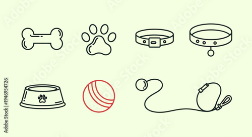 Dog accessories bone paw collar bowl ball