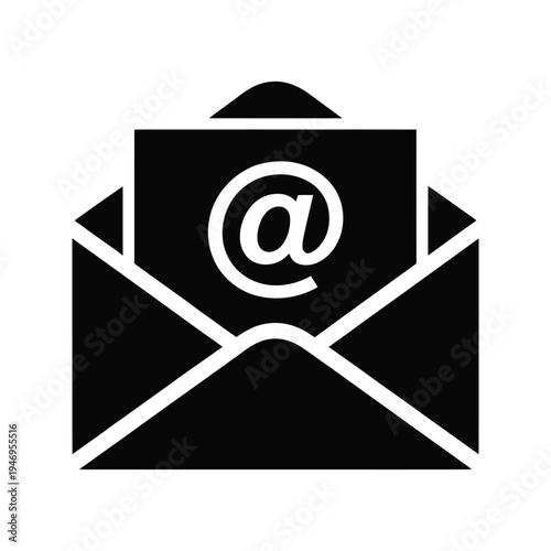 Email icon representing digital communication and electronic message delivery with open envelope and mail symbol on background
