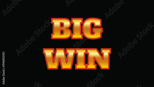Golden Big Win typography casino jackpot celebration graphic illustration vector artwork design for gaming reward screens