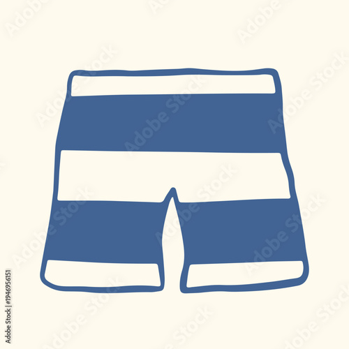 Swim shorts icon in flat style. Simple beach clothing illustration for summer vacation, travel, swimming, tourism and apparel design.