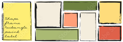 Frame border paint and picture photo brush with edge graffiti vector. Scribble corner drawn and old modern hand with shape effect distress. Texture frame overlay and square picture vintage.