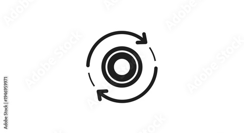 Black Circular Arrows Icon Design.