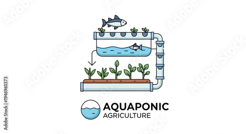 Aquaponic agriculture system with fish plants.