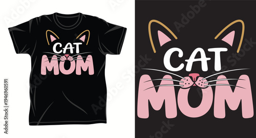 Cat MOM Graphic vector art t-shirt design print