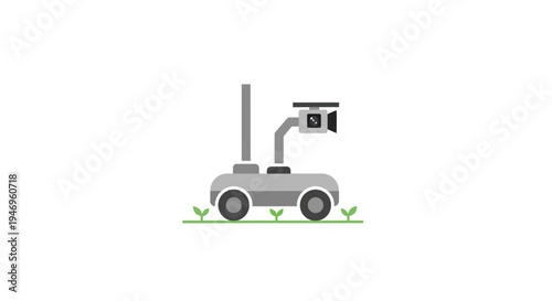 Autonomous lawn mower robot machine.