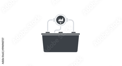 Battery with a voltmeter on top.