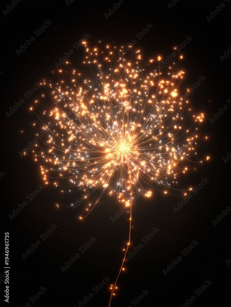Obraz premium close up of glowing sparkler with vibrant colors