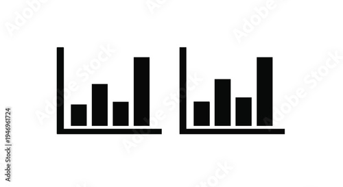 Bar chart, graph icons, business infographic elements, vector graphics