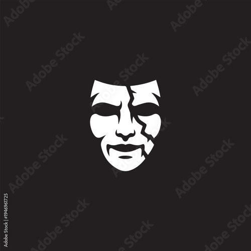 theater masks on black