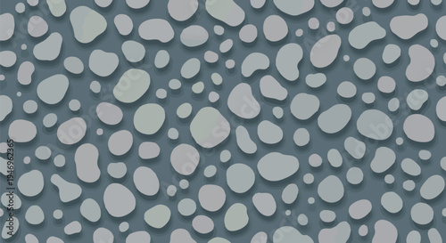 Vector seamless pattern of gray stones on blue background
