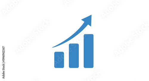 Blue bar chart with rising arrow. Free Download Blue bar chart with rising arrow. - GFXLoad