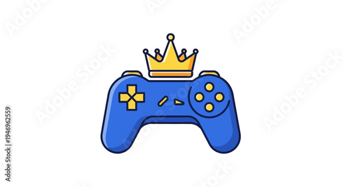 Blue gaming controller with crown.