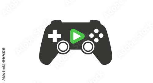 Black video game controller icon.