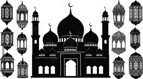 Hairbrush and Comb Silhouette Vector Collection Featuring Different Grooming Tools for Hair Styling Professional Salon Equipment and Personal Beauty Care