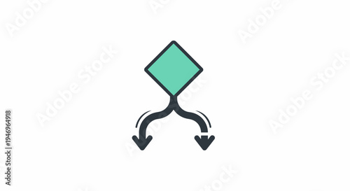 Green Diamond Shape with Arrows.