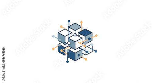 Group of connected blue cubes.