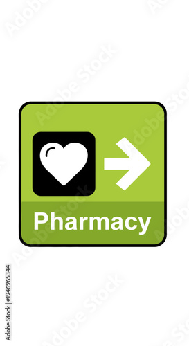 Pharmacy Symbol Illustrating Health, Direction, and Modern Healthcare Services Conceptualization