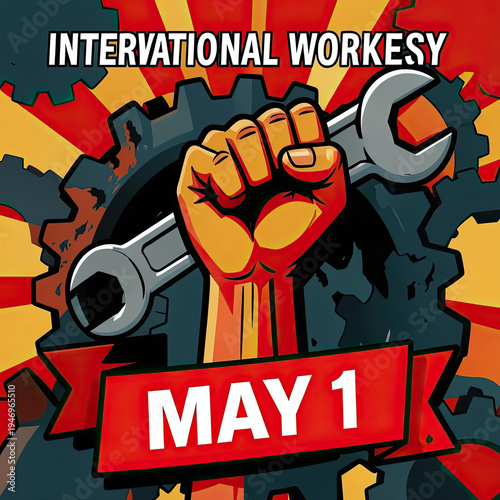International Workers' Day May 1 Labor Celebration Graphic