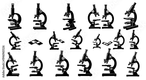 Microscope Collection: Scientific Research and Laboratory Equipment Icons