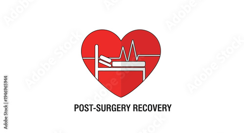 Post Surgical Rehabilitation Illustrated With Heart Icon And Medical Bed Concept