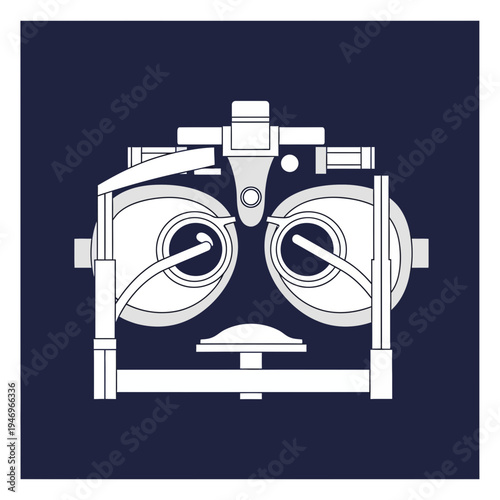 Precise Ophthalmic Instrument Illustration: A Detailed Depiction of Optometry Equipment for Vision