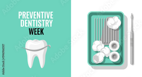 Preventive Dentistry Awareness: Healthcare, Hygiene, Dental Tools, And Healthy Smiles Celebration