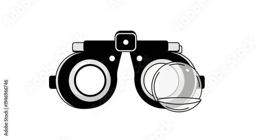 Professional Eye Examination Tool: Detailed Illustration of Diagnostic Eyeglass, A Precise