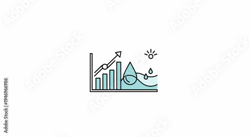 Business Growth Chart with Arrow.