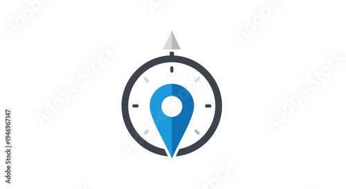 Blue Location Map Pin Icon.