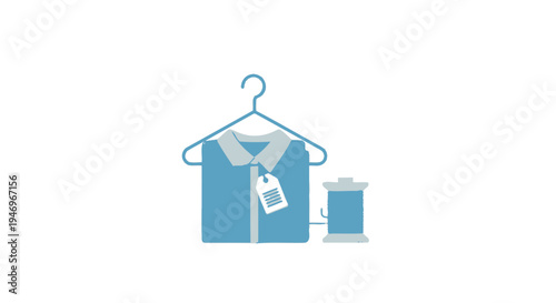 Blue Polo Shirt on Hanger.