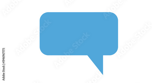 Blue speech bubble icon symbol.