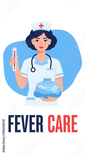 Professional Nurse With Medical Tools Providing Fever Care For Patient Health Wellbeing