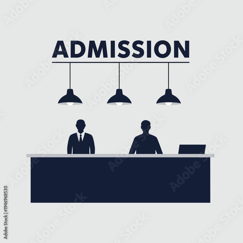 Professional Reception Desk Concept Representing Admissions and Customer Service with Minimalist