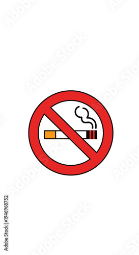 Free Download Prohibition Symbol: A Clear Visual Indicator Against Cigarette Use in Public Spaces - GFXLoad