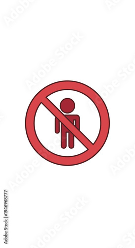 Prohibited Access Symbol Depicting Restricted Entry and No Unauthorized Human Passage Allowed
