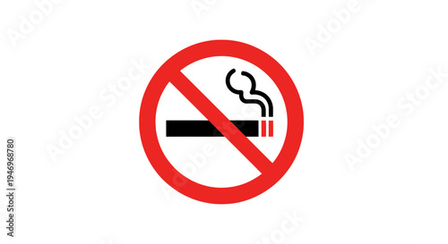 Prohibition Symbol: A No Smoking Sign Indicating Health Awareness and Regulations