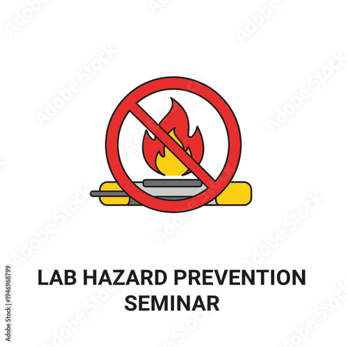 Prohibited Combustion: Warning Sign Illustrating Fire Hazard Prevention in Laboratory