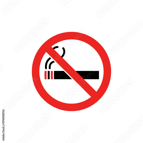 Prohibition Symbol Depicting Cigarette Ban Emphasizing Health And Safety Regulations Precisely