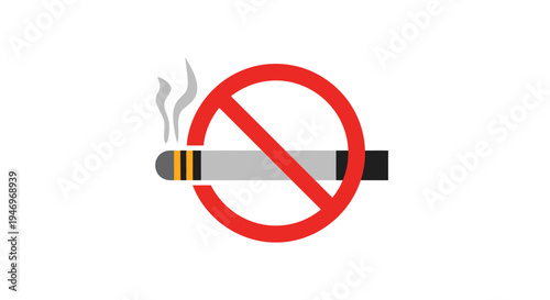 Prohibition Symbol Depicting Cigarette Ban Emphasizing Health And Safety Regulations