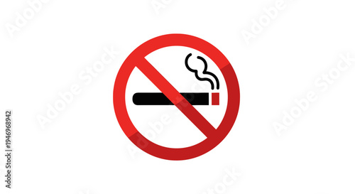 Prohibition Symbol Depicting Cigarette Ban Emphasizing Health And Wellbeing Awareness